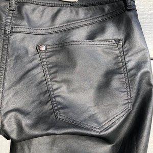 H&M Faux Leather Biker Jeans